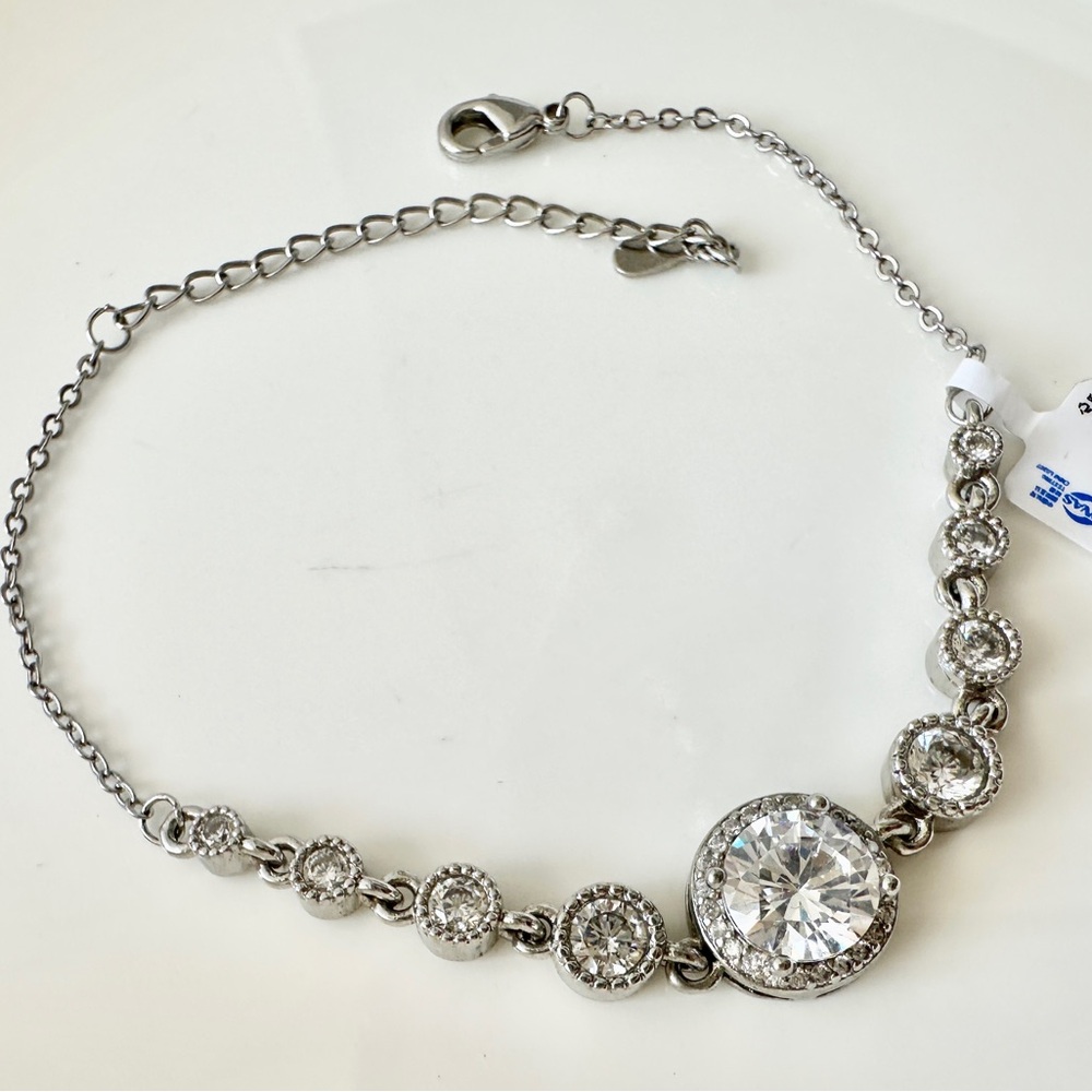 L4- Set of Freshwater Baroque Pearl Bracelet 7 inches & CZ Bracelet 6.75 in - Picture 10 of 10